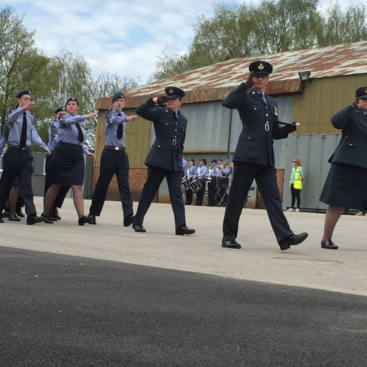 BgWing's tweet photo. Great parade at Aerospace Bristol to mark the next stage in the Baton Relay, celebrating the Royal Air Force’s centenary! #RAF100 #whatwedo https://t.co/LK1M4FW767