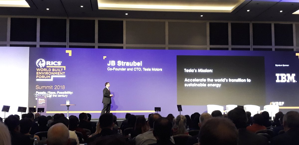 Great to hear JB Straubel, co-founder and CTO of Tesla Motors talking about changing the world's mindset towards sustainability #WBEF