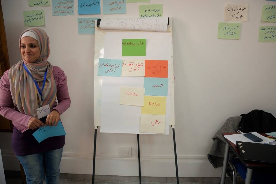 UnfpaSyria's tweet photo. "Teaching is an art of transforming knowledge from one to another," participant in training for teachers in #Aleppo. We are aiming to empower teachers on  @UNFPA #Mandate as key stakeholders in impacting the lives of many #Youth.
#Education4All #Education #Youth2030 #SDGs https://t.co/p5ReLzYEox