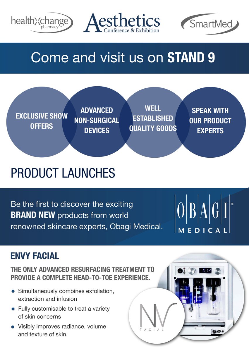 We can't wait for ACE this week! <a href="/aestheticsgroup/">Aesthetics</a>  Visit us on stand 9 for great products, devices, demos &amp; offers! <a href="/ObagiUK/">Obagi UK & Ireland</a> <a href="/EnvyFacial/">Envy Facial</a> <a href="/Ultracel_UK/">ULTRAcel</a> <a href="/LIPOcelUK/">LIPOcel</a> <a href="/INTRAcelUK/">INTRAcel</a>