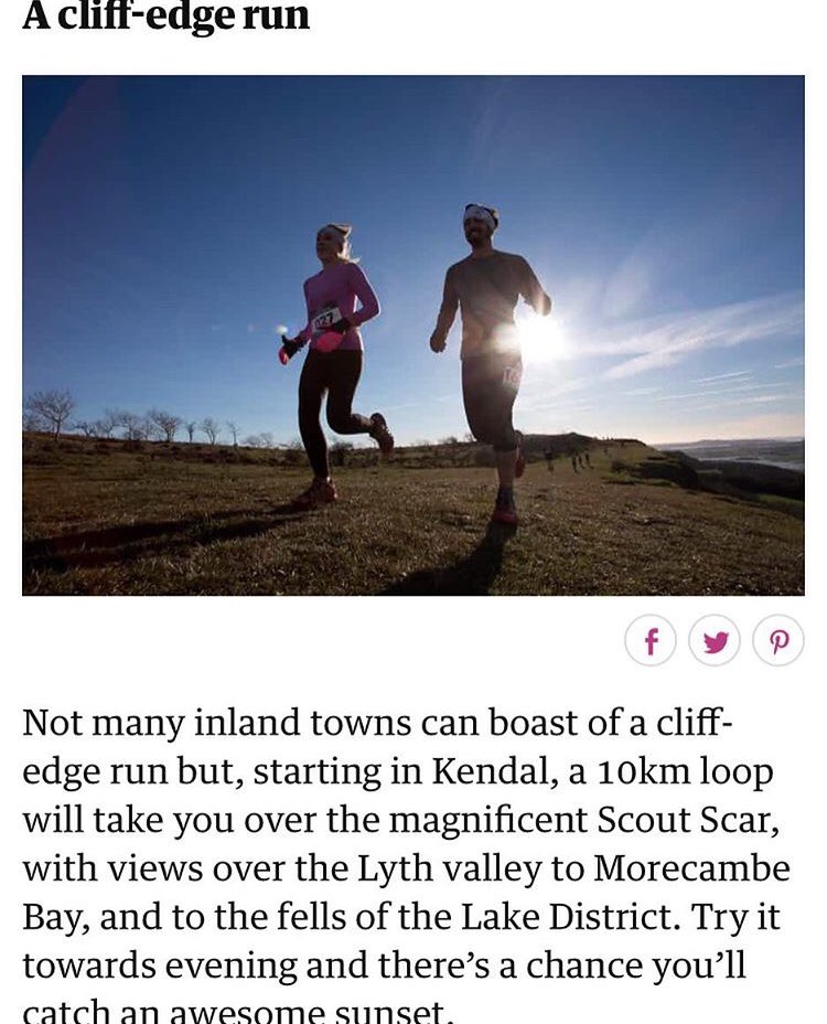Ed randomly found us in The Guardian today. Great little article promoting the Kendal area:
 theguardian.com/travel/2018/ap… #running #trailrunning #kmf #trail #run1000miles #fellrunning #theguardian