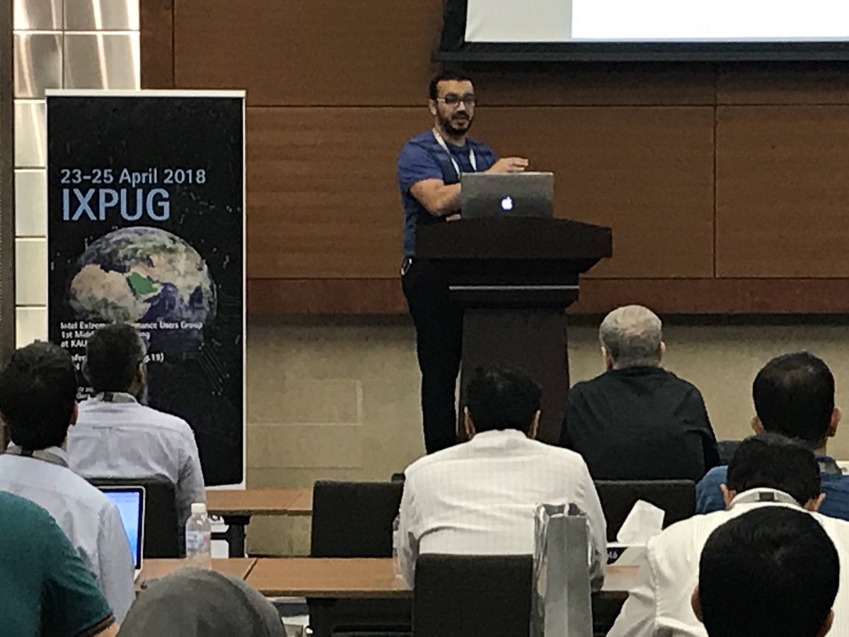 KAUST_News's tweet photo. “It’s an exciting time for #astronomy research at #KAUST,” said
@HatemLtaief from @KAUST_ECRC. He discussed the role of #MachineLearning and #data structure in his #research. #MOAO #IXPUG18KAUST #HPC https://t.co/D1pWkphxEm