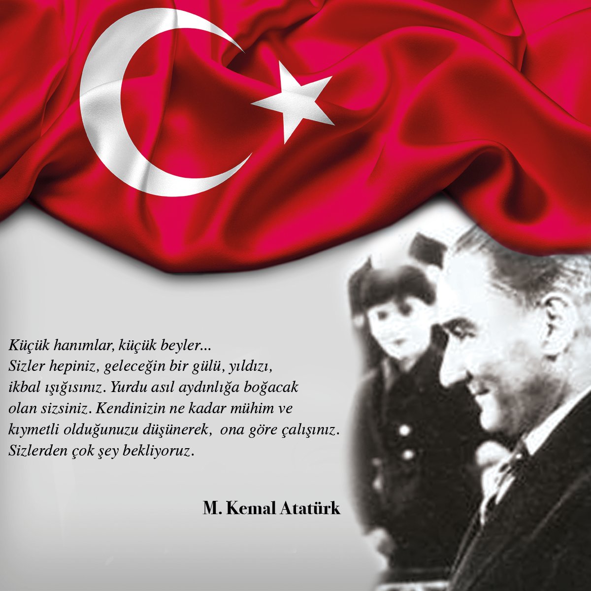 Sevgili çocuklar, 23 Nisan Ulusal Egemenlik ve Çocuk Bayramınız kutlu olsun! 😊 #23NisanKutluOlsun