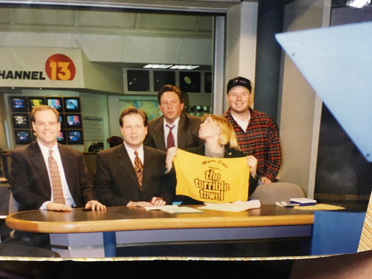 JeffWGME's tweet photo. Memory Monday!  Back to 1995 and the weekend crew at @WGME @ColsonPhotog @PeteNBCBoston @AmyNECN #ThomHallock Great memories! https://t.co/5FrVRyaIeX