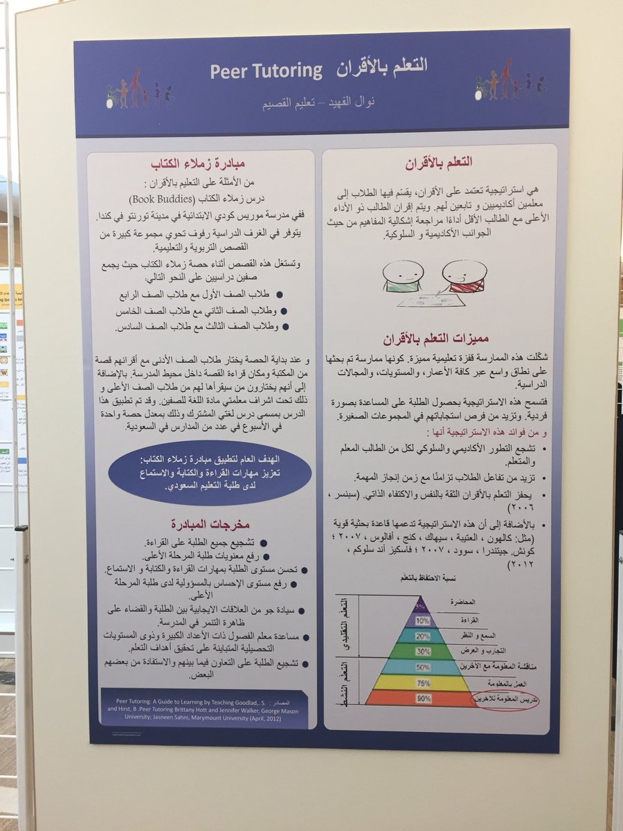 Nawal4m's tweet photo. مشاركتي بملصق تعليمي بعنوان(��لتعلم بالأقران)برعاية كريمة من معالي وزير التعليم في #الملتقى_العلمي_الأول_للتطوير_المهني_التعليمي #خبرات @alqassimed @QassimScience @TUNKSA @Khebrat_Q https://t.co/z0o29IWMTN