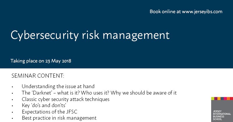 The need to manage cyber security risk is constant. This 1-hour seminar is designed for everyone working in financial services and will be ran twice on 23 May 2018 at 08:00-09:00 and 13:00-14:00. Find out more: ow.ly/hoQu30jy7Is