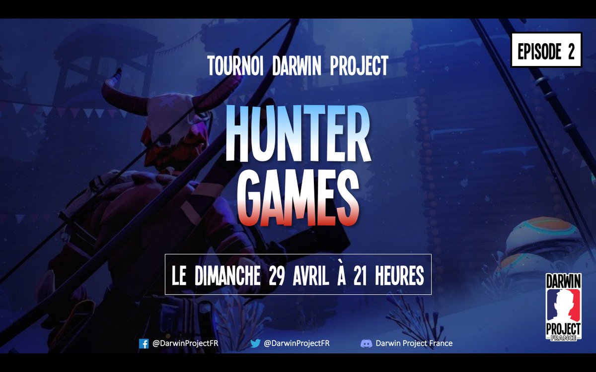 DarwinProjectFR's tweet photo. Les #HunterGames sont de retour avec une seconde édition !

Détenus, vous serez libéré de vos cellules pour quelques heures ! Chassez, survivez et imposez votre nouveau style dans l'arène 🏟
#DarwinProject

🏆 Inscriptions sur @Toornament : https://t.co/XFHc9h67qF https://t.co/YMeChNPLMD