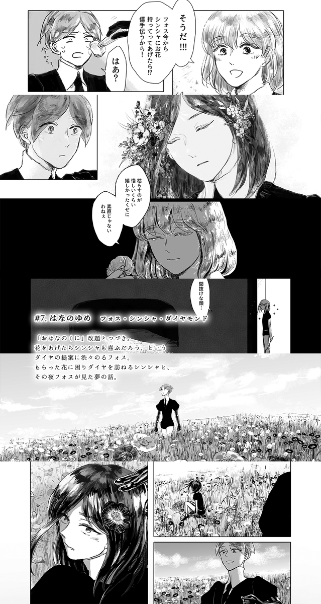 #6.冬の彼方(あなた) フォス・金剛先生 - 8P
#7.はなのゆめ フォス・シンシャ・ダイヤモンド -16P
#8.慰め アレキサンドライト・イエローダイヤモンド - 2P
#9.おなじ話 イエローダイヤモンド・パパラチア - 4P 