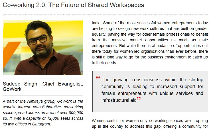 A part of the Nimitaya group, GoWork is the world’s largest co-collaborative co-working space spread across an area of over 800,000 sq. ft. with a capacity of 12,000 seats across its two offices in Gurugram. 
goo.gl/Q6kiSa 
#GoWork #work #coworking #India #StartupIndia