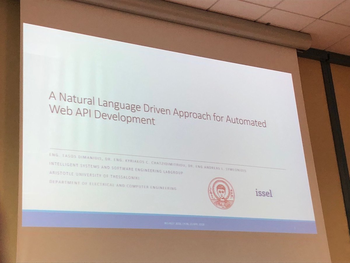 medjawii's tweet image. Now on stage Anastasios Dimanidis for a natural language for automated web API deployment #wsrest