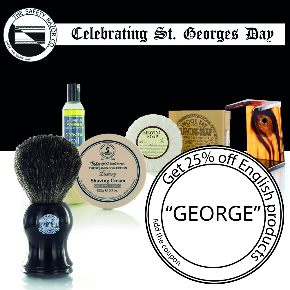 SafetyRazorCo's tweet photo. To celebrate St. Georges day we're offering 25% off all our great products made in England!  Simply use the coupon "George" and support our great local products

https://t.co/RikataYdqy

#StGeorgesDay #LocalProducts #MadeInEngland #WetShave #ShaveTheRightWay #ShaveLikeYourGrandad https://t.co/qWj7xkFAzi