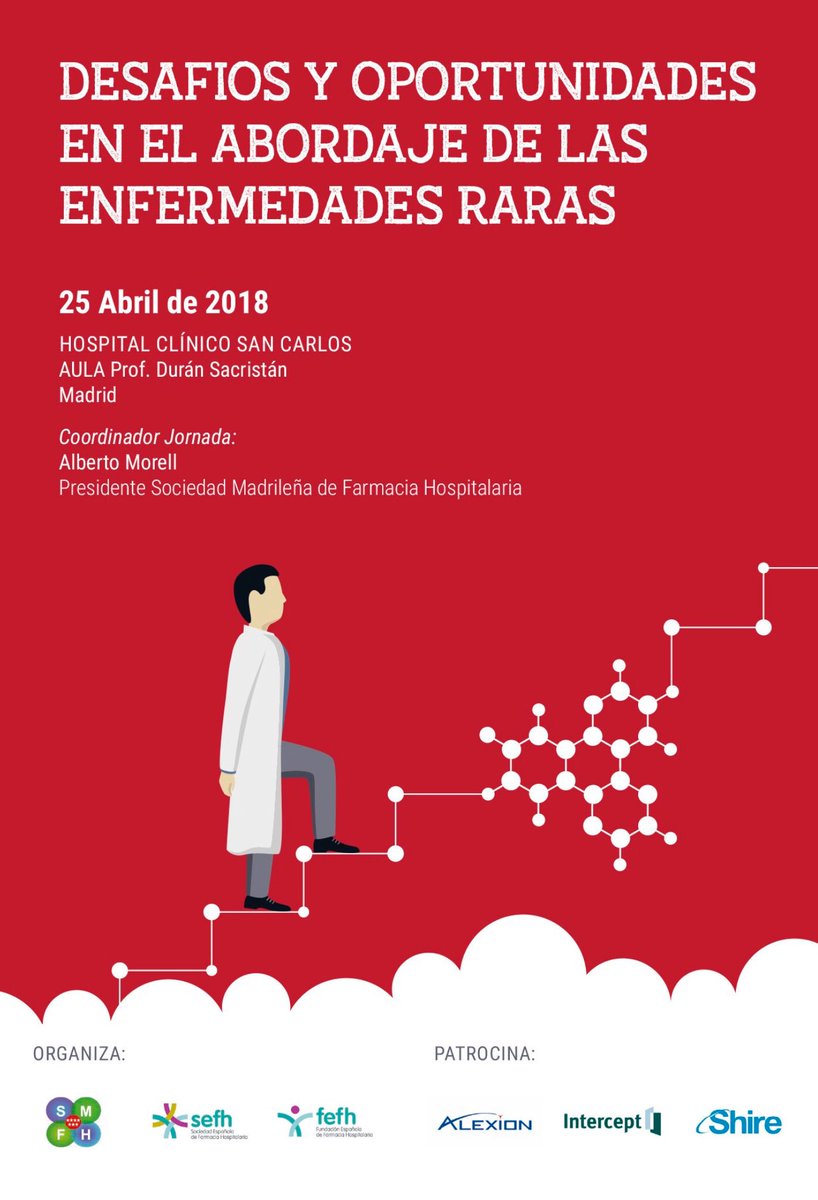 NoInvisibles's tweet photo. "Desafíos y oportunidades
en el abordaje de las #EnfermedadesRaras" 
25 abril, @farmaciaclinico #Madrid
Org. @sefh_  #SMFH #FEFH
#FarmaciaHospitalaria ↔️ #EERR
Con @ameliasanchez88  @evanegro1
@juliomayol  @CIBERER  @aliciaherreroa  @manolosesmero @Mperezencinas https://t.co/sXwFlSTMYd