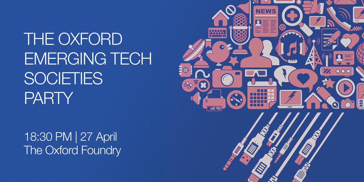 WANT TO COME TO A PARTY? The Emerging Tech Party this Friday is your chance to connect with fellow <a href="/UniofOxford/">University of Oxford</a> students and societies focused on emerging technology! REGISTER FREE at: bit.ly/2F3Opsk and get a picture of what's happening in emerging technology at Oxford!