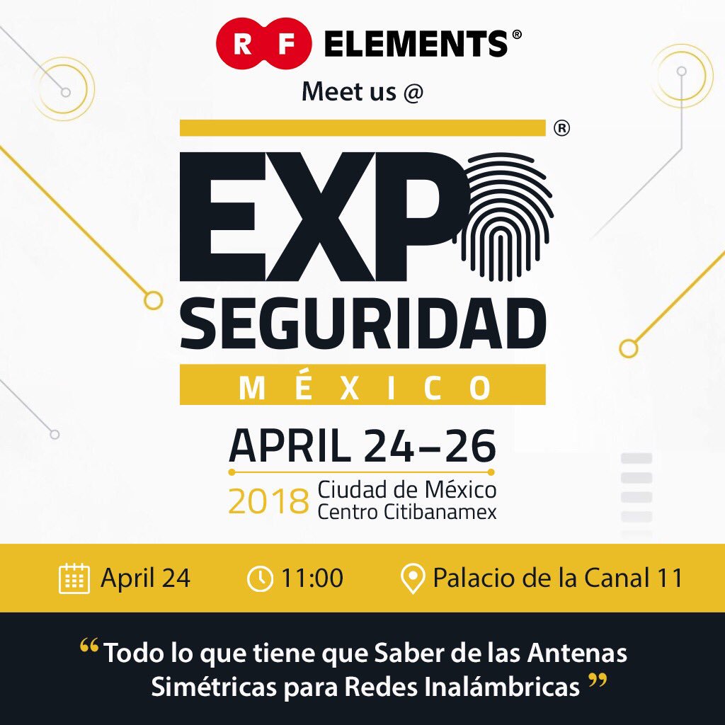 rfelements's tweet photo. Meet #RFelements @ #ExpoSeguridadMexico2018, 24-26 April in Mexico City! 

https://t.co/0sQ0fT6irG

#WeHaveHorns https://t.co/oUClh74qZK