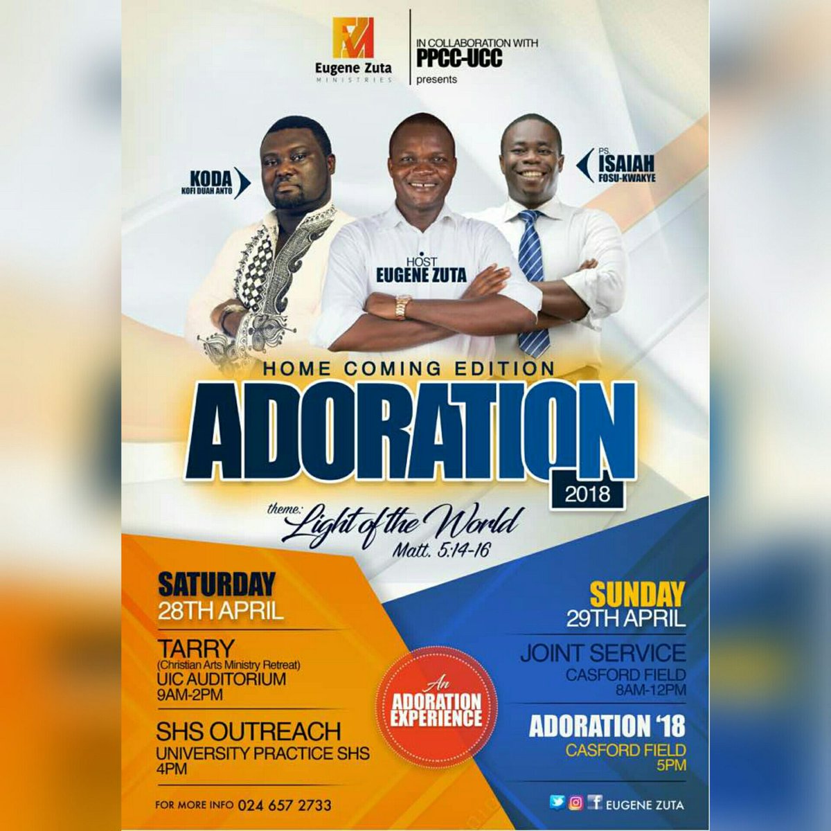 XtianEventsgh's tweet photo. #GhCE
#KingJESUS
#AprilEvents
Adoration 2018.
#WeekendEvents
#CapeCoastEvents https://t.co/Jx0qWOIWeq
