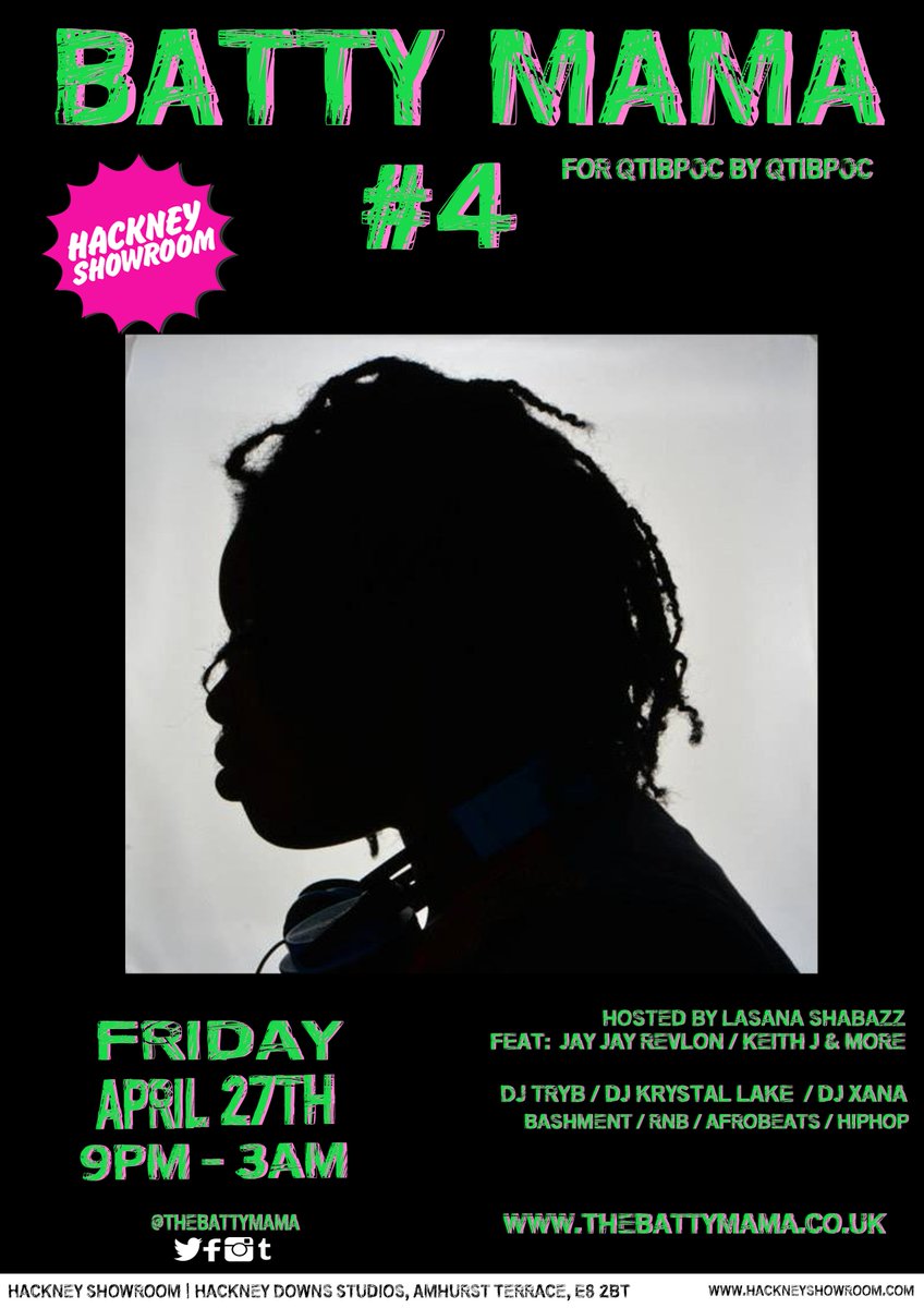 thebattymama's tweet photo. THIS FRIDAY Closing the night with the best #hiphop, #RnB and #Bashment you can bop to! @TrYb_Official is one of favourite #DJ's and they'll be back for our #AltBlackQueerProm #SpringIsSprung
Friday April 27th 9pm - 3am @hackneyshowroom! - Tix: https://t.co/3x7Y25YaqV https://t.co/6xCZN3a8aO