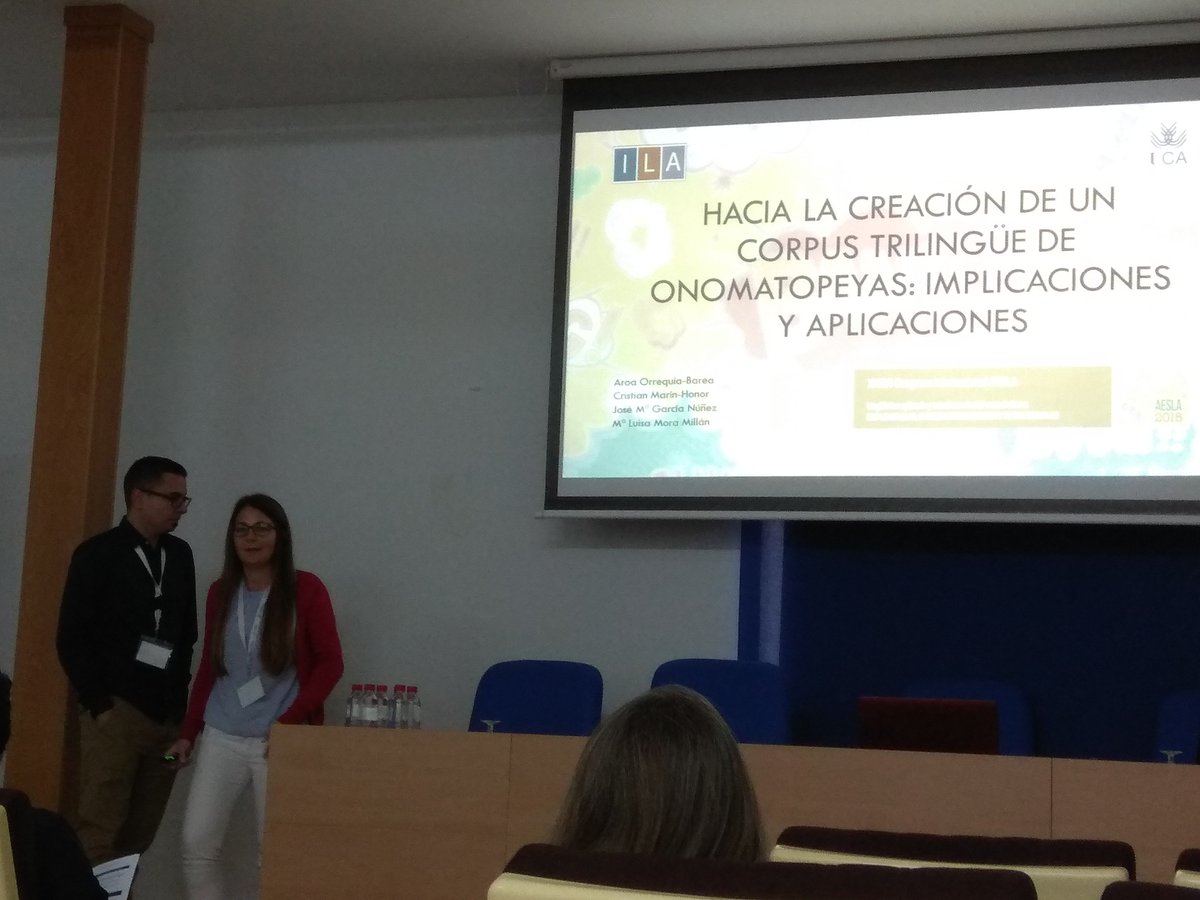 ila_uca's tweet photo. Después del éxito de  @aesla2018, queremos dar la enhorabuena a nuestros PTA del gabinete de #LingüísticadeCorpus y #LingüísticaComputacional que contribuyeron con una comunicación sobre Onomatopeyas. https://t.co/inw338U3DJ