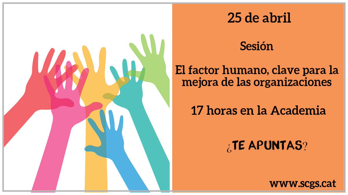 gestiosanitaria's tweet photo. 25 de abril. Sesión sobre El factor humano, clave para la mejora de las organizaciones. ¿Te vienes? Con @FundFactorHuma @AnnaFornes https://t.co/o8S1TTkhQk #factorhuma https://t.co/7OmLUhBn6C