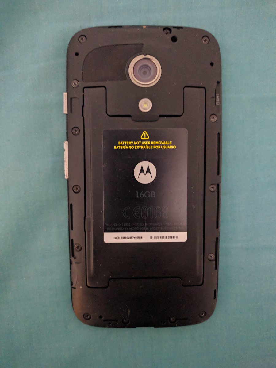 NullColaShip's tweet photo. Challenge accepted!

I'm a firm believer in the #RightToRepair - this Moto G being a prime example, although this was a checkup after a couple of other phones in our #openSTF device lab started to suffer from the dreaded battery bloat. https://t.co/ZY6IPXBIS7