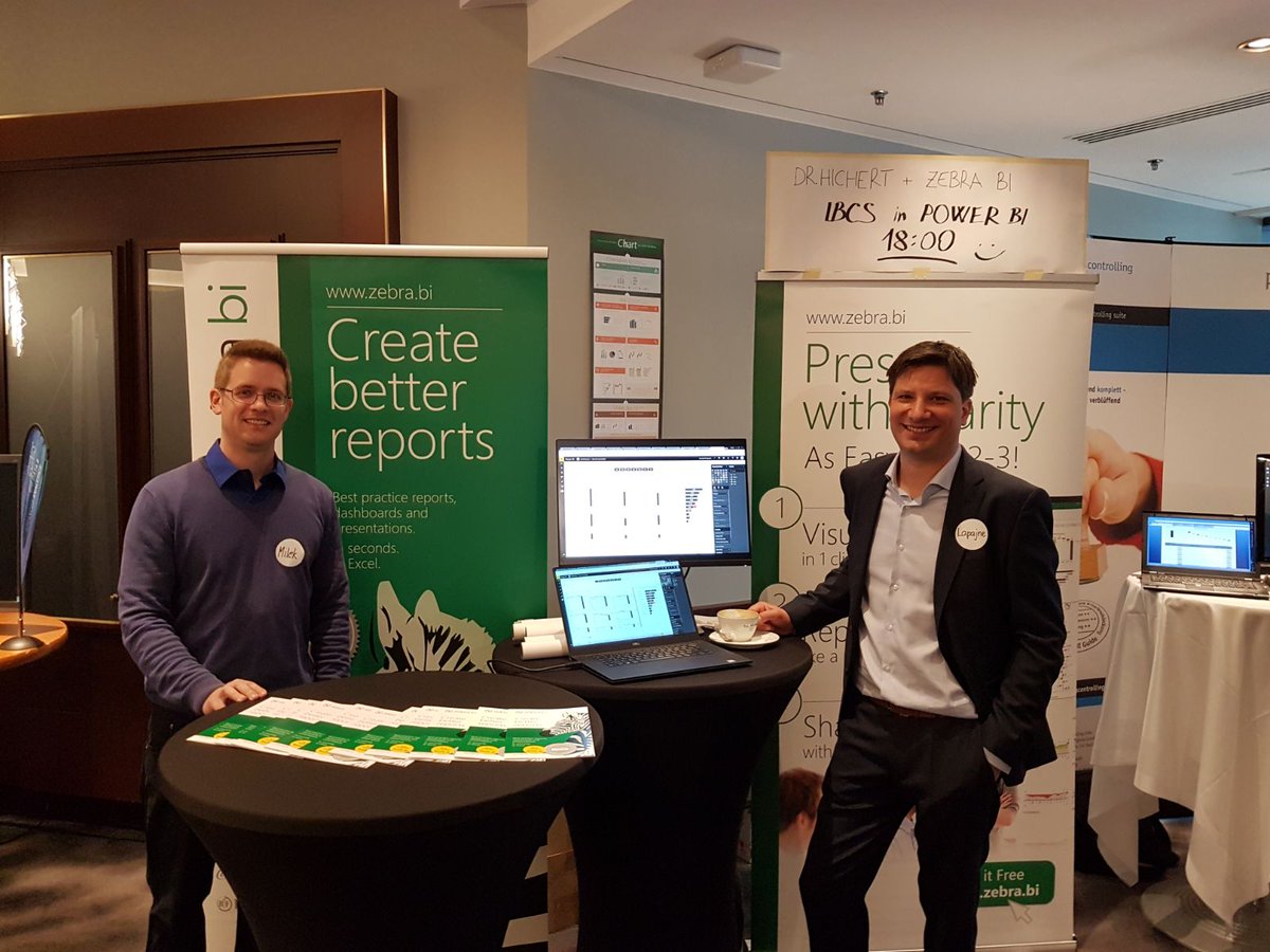 ZebraBI's tweet photo. If you're attending #controller_congress2018 in Munich today, come join us at our stand at 18:00 for an exclusive presentation by @lapajne and @RolfHichert: #IBCS in #PowerBI. @MSPowerBI @ControllingNews https://t.co/HFPzJQ7CI5