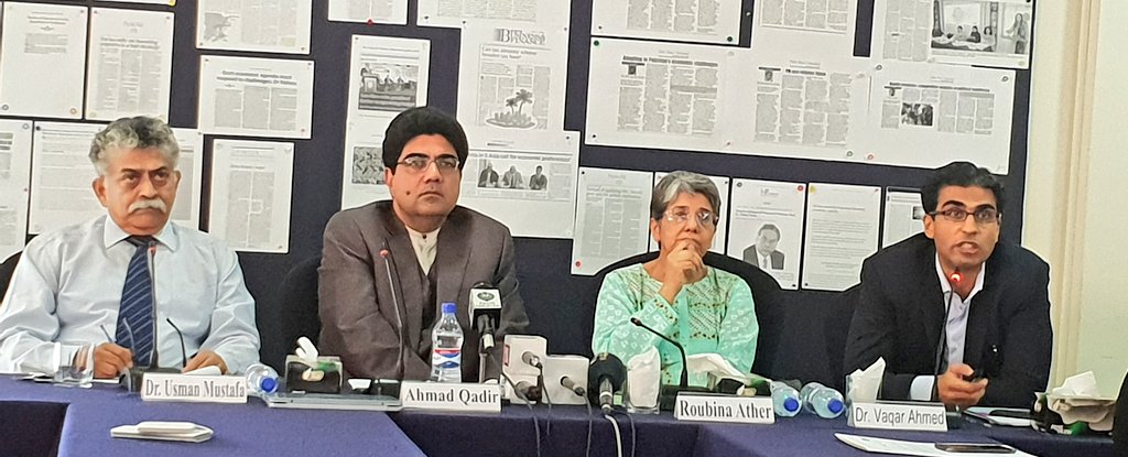 SDPIPakistan's tweet photo. Dr @vaqarahmed says that in March 2018, the #UnitedStates imposed #trade #taxes on #steel and #aluminum imported from #China. Follow seminar on #tradewar at https://t.co/uaL3679JuU https://t.co/EiZ1KEBAMU