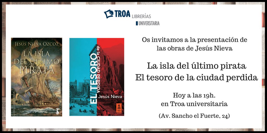 No os perdáis la presentación de Jesús Nieva esta tarde en "la universitaria" #DiaDelLibro