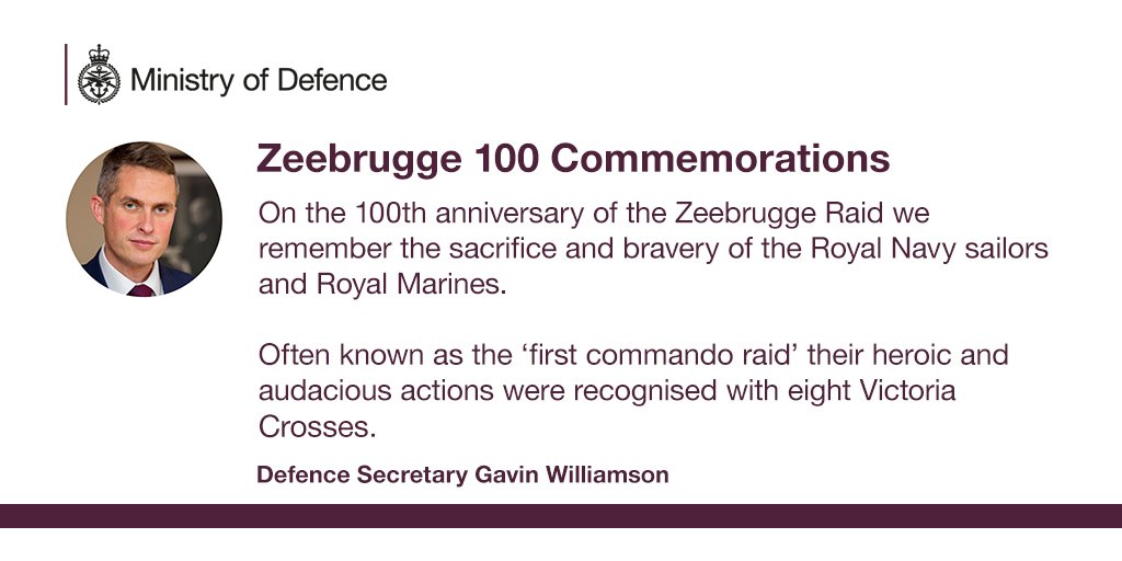 DefenceHQ's tweet image. Personnel from the @RoyalNavy and @RoyalMarines will attend commemorative events in Dover today to mark 100 years since the Zeebrugge Raid in the #FirstWorldWar #Zeebrugge100 #Zeebrugge