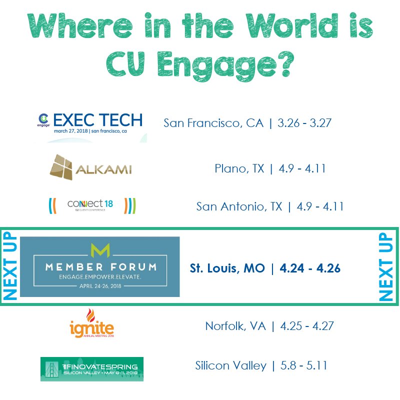 Jenn and James will be at the <a href="/PSCU/">Public Service CU</a> Member Forum this week! Give them a shout if you want to meet up! 727-698-9973
#pscumemberforum #cuengage buff.ly/2q31eyy