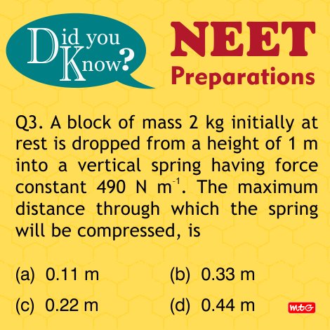 MTGBooks's tweet image. Do you know?
#PhysicsProblems
#NEET2018 #Physics #Questions #NEETpreparation
#MTGBooks #PCMBToday