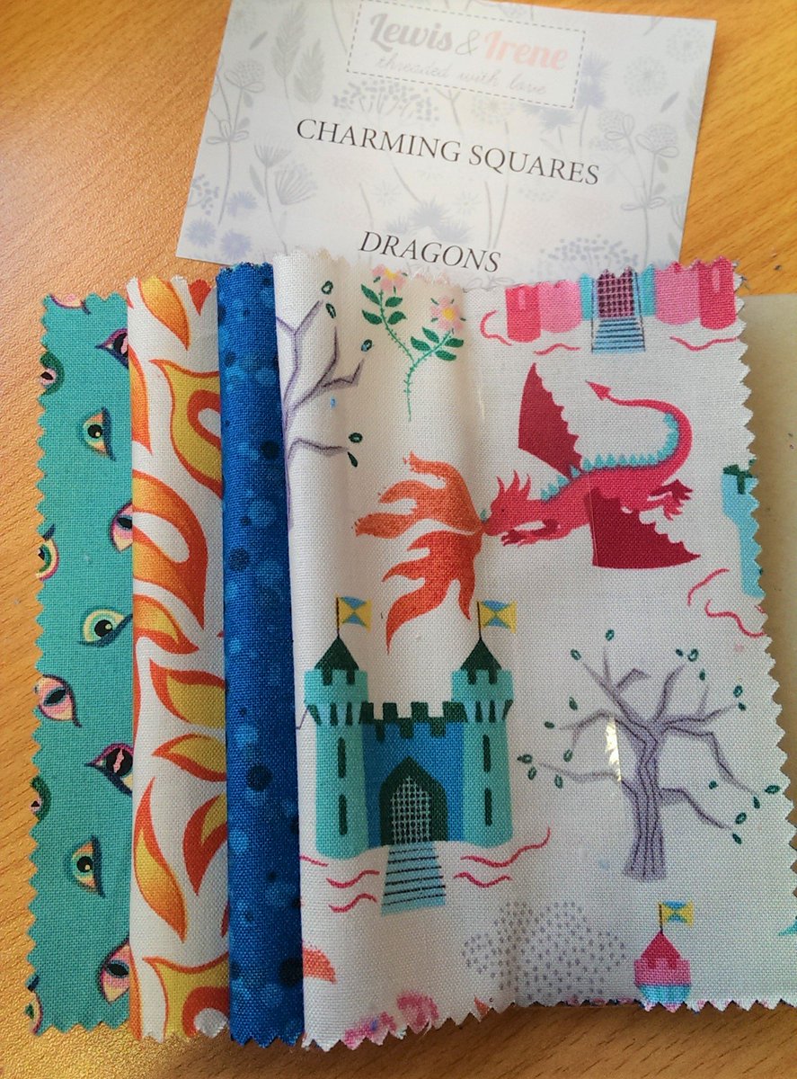 St George famously slayed a dragon and today, on St Georges Day, what more could you ask for from @LewisandIrene than this fun and colourful dragon charm pack?!🐉🏰 Perfect for a little fairytale prince or princess's quilt!