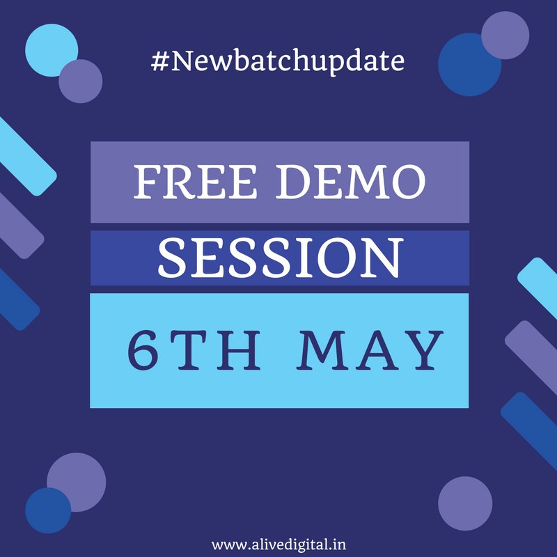 alivedigital24's tweet photo. #MarketingMonday #NewbatchUpdate #Freedemo #DigitalMarketing #Socialmedia #Adwords
Boost your career in Digital Marketing start with Free Demo Session on 6th May. Call +9167699952 Today to book your seat! https://t.co/j4vHcPj2op