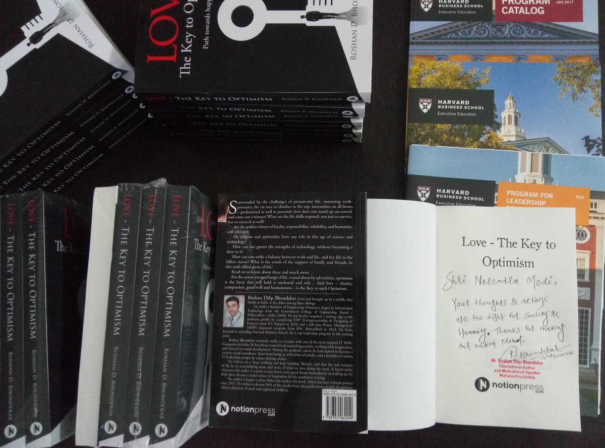 roshan_b's tweet photo. On this #WorldBookDay let's inculcate the habit of reading books & encourage young minds. #WorldBookDay Glad to signed the copy of #LoveTheKeyToOptimism for @BillGates @narendramodi @BarackObama @POTUS44 @RahulDravidFC and UK PM @theresa_may - 🔜https://t.co/IhNRh1evjl https://t.co/S4YuRMp6ZY