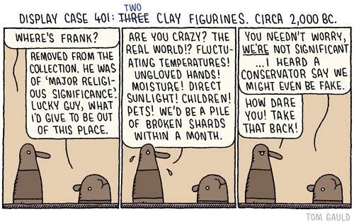 We're starting #MuseumWeek2018 by sharing our favourite #museum #archaeology cartoon

#MuseumWeek 

Via <a href="/tomgauld/">Tom Gauld</a>