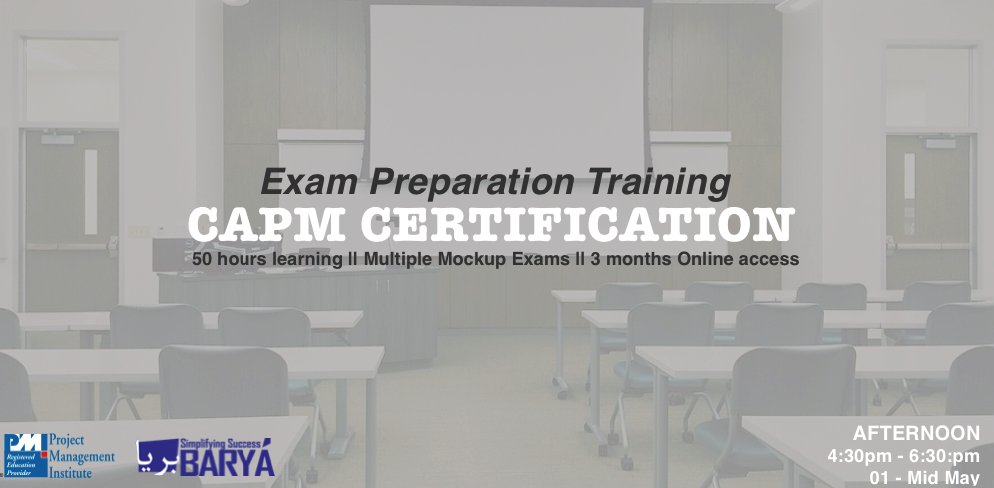 BARYAConsulting's tweet photo. Our new Certified Associate in Project Management (CAPM) training will start May 01 at the evening time (4:30 - 6:30pm) Join us, for more details: https://t.co/ZjHi0Tlt0g https://t.co/3kZnKBYwxA