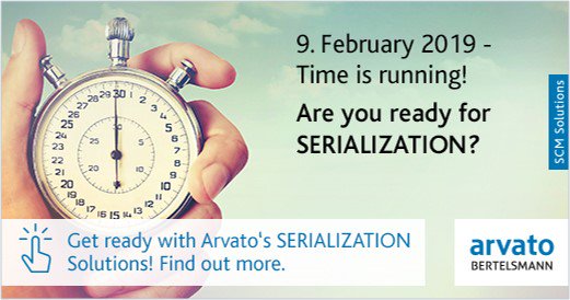 ArvatoSupplies's tweet photo. Are you #FMD-compliant? Mid-May Arvato gets a new #Serialization machine at our healthcare site in Harsewinkel. Find out more about our #SerializationSolutions and be prepared: https://t.co/L1wdEmRvnj https://t.co/IbZHZSiGDd