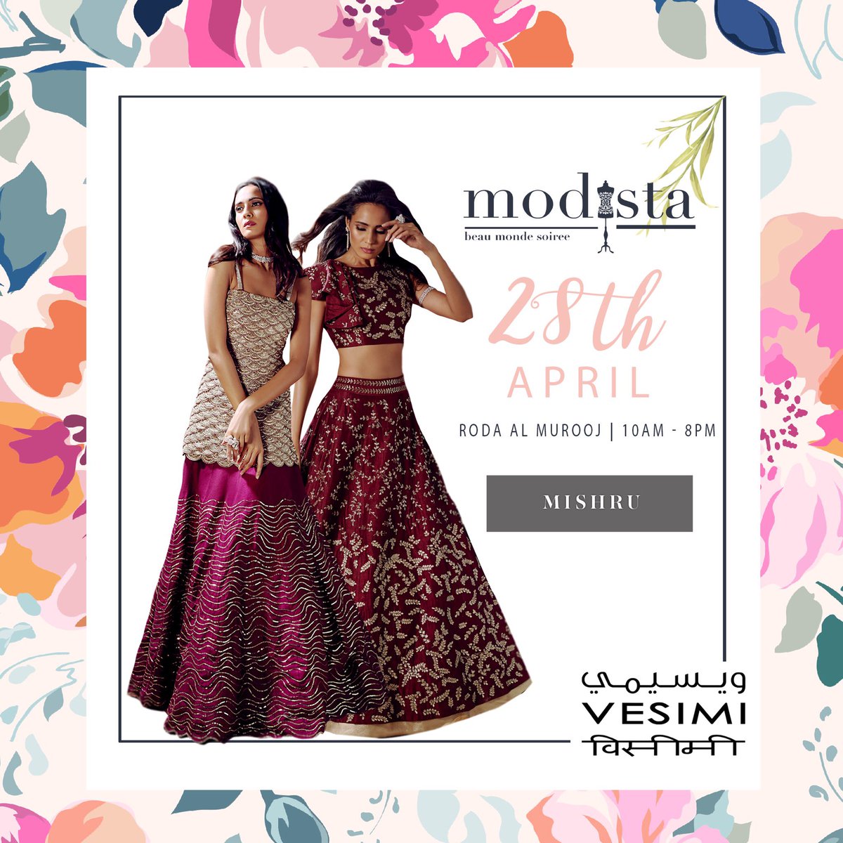 _VESIMI's tweet photo. Always dress like it’s the best day of your life... #mishru @vesimi on 28th April at Roda Al Murooj from 10am to 8pm... @modistadxb
#bethere #dontmissout #womensfashion #dailyfashion #fashionlovers #dubailifestyle #vesimilounge #vesimi #modistadxb https://t.co/mw1yrJBmjJ