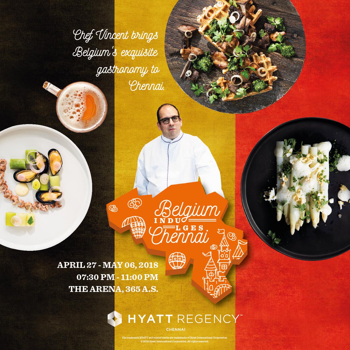 HyattRegencyChe's tweet photo. Hyatt Regency Chennai in association with the Consulate General of Belgium presents the best of Belgian fine dining crafted by Master Chef Vincent Tibau in an exclusive 10 day affair. #Belgian #finedining #MasterChef https://t.co/SXp79CzT29