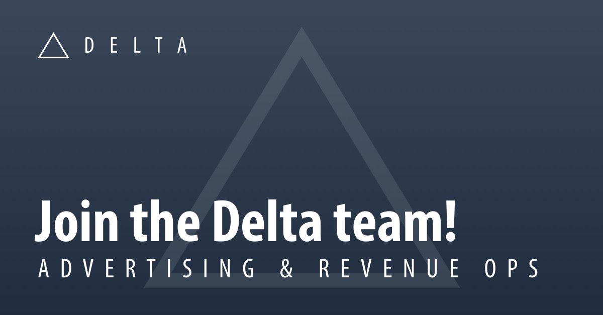 NicolasVH's tweet photo. Hi! We @get_delta are looking for somebody to run our Advertising &amp; Revenue Ops in beautiful Ghent, Belgium. 🇧🇪

Will you be our lucky number 13 &amp; increase the awesomeness of our team by at least a significant ∆? 😎

Then apply via this link: https://t.co/CTGpmTuW5O 👈 https://t.co/gPAhhp4dSI