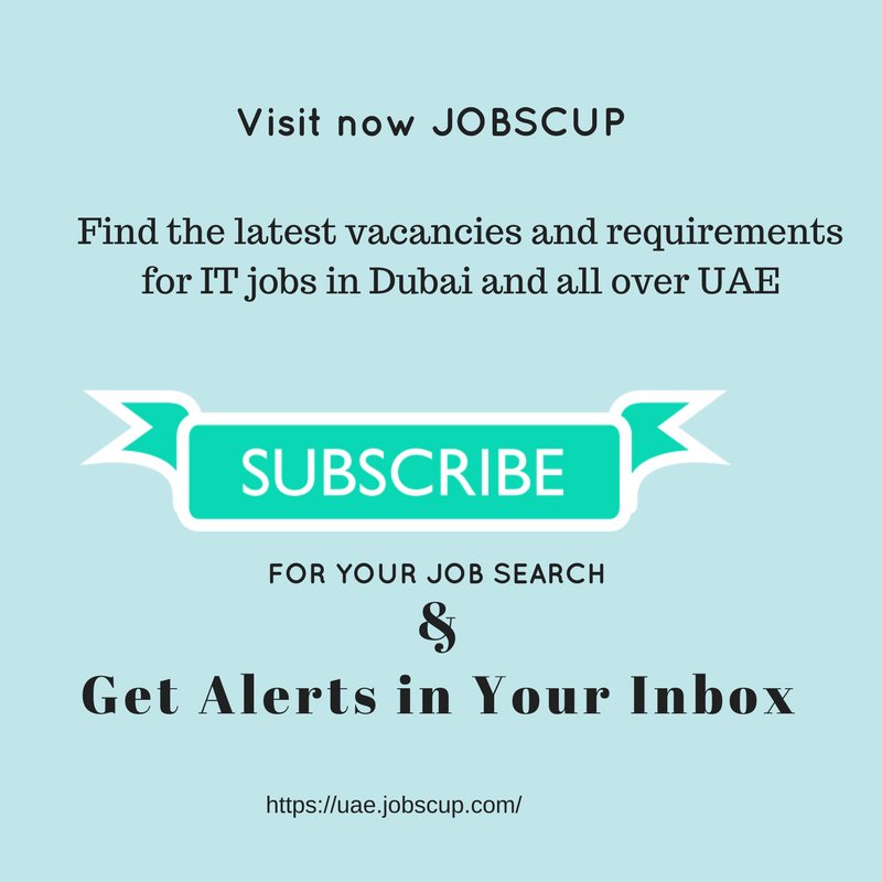 jobscup's tweet photo. Visit now Jobscup. The No. #1 IT jobs Search engine in #Dubai,#UAE.

Subscribe for your Job searc result and get daily alerts in your Inbox.

#jobscup #ITjobs #JobsinDubai #DubaiJobs #JobsAlerts https://t.co/DBdPBTZEw4