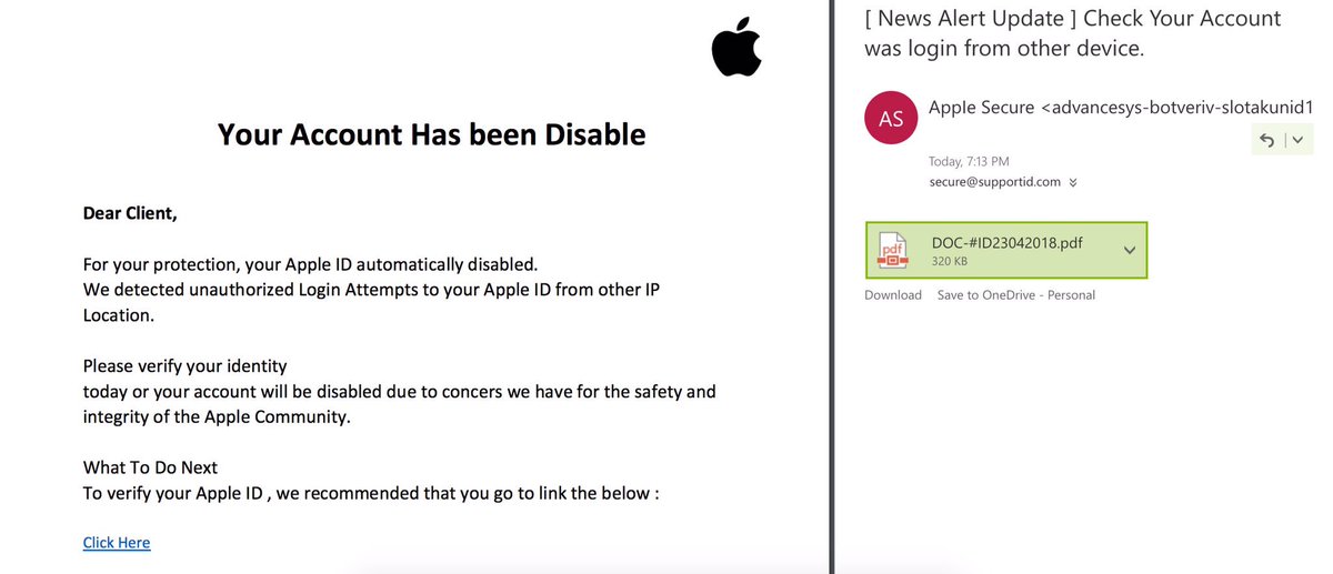 LinkTapsell's tweet photo. Found myself a #rottenapple  something feels fishy about this email can you confirm @Apple @AppleSupport @iTunes https://t.co/nP8H5TFxxE