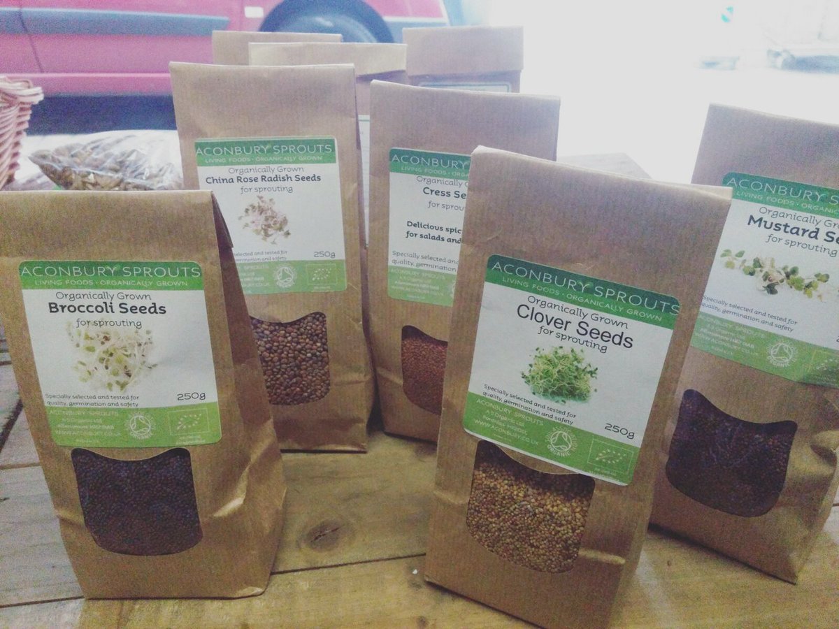 McCallsOrganics's tweet photo. FULL line up of seeds for sprouting from #aconburysprouts 🌱who has tried this at home??
We ❤ sprouting!
All you need is a jar, small square of cloth + elastic band, water and your time ⏲... head to our IG or FB for sprouting instructions #howtosprout https://t.co/6TvGMYCBRN