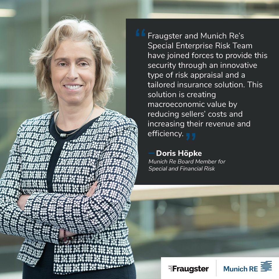 maxlaemmle's tweet photo. We are doing this because in the payment industry it's all about scale!   With the cooperation of Munich Re, Fraugster is outsourcing the risk of   billions of USD so that online merchants don't have to care about risk   anymore and maximize their revenues in the same time. https://t.co/BWDqOuxd8c