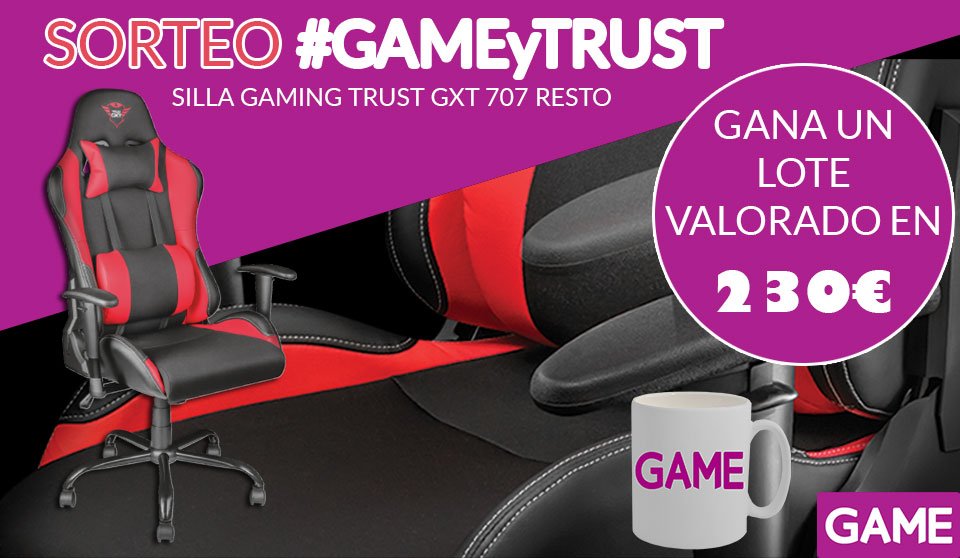 VideojuegosGAME's tweet image. 🚨SORTEO #PCGAMING 💻

RT + Responde con #GAMEyTRUST ¿Por qué tu culo (   (   ) se merece ganar esta silla para que esté más cómodo?

Sé original y convincente, una SILLA GAMING TRUST GXT 707 está en juego 💺🎮

🔗blog.game.es/sorteo-consigu…
#TrustGaming #BuildingChampions