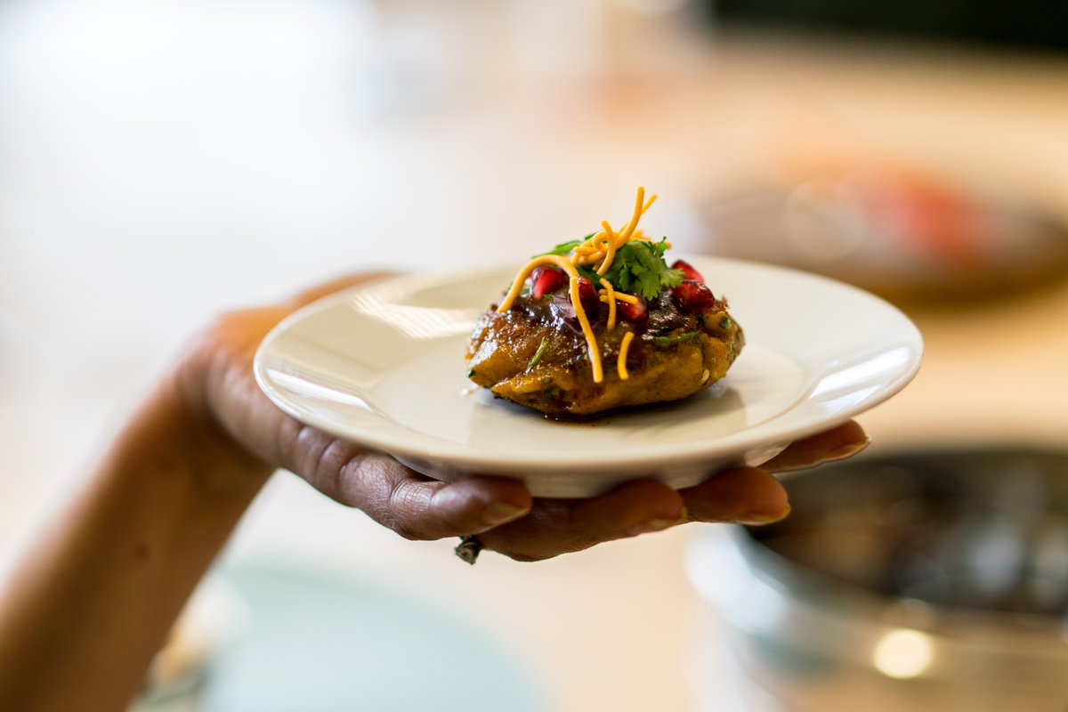 ThomBartley's tweet photo. Awesome morning at the @ImpactHubBrum @TSDigbeth with @TheSpiceClub learning how to cook Aloo Tikki Chaat + upping my spice knowledge game to a whole new level. Monica is amazing and regularly runs cooking classes right here in Digbeth. Go have a gander at https://t.co/Mg11x25bch https://t.co/xOco6L129G