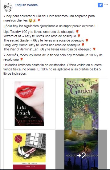 EnglishWooks's tweet photo. Y para celebrar el #DiaDelLibro tenemos unos súper precios y ofertas solo hoy en nuestra tienda física #valencia #librosingles !!! No te las puedes perder. Más info en: https://t.co/5lDxFmm5Ik https://t.co/4hzsRuSfxU