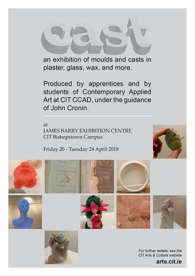 MTUArtsOffice's tweet photo. CAST is an exhibition of moulds and cast work from students of @CIT_Crawford & Plaster Apprentices. Open today and tomorrow 11am-6pm at the #CITJBEC (James Barry Exhibition Centre, CIT Bishopstown Campus) https://t.co/KThccMKue4