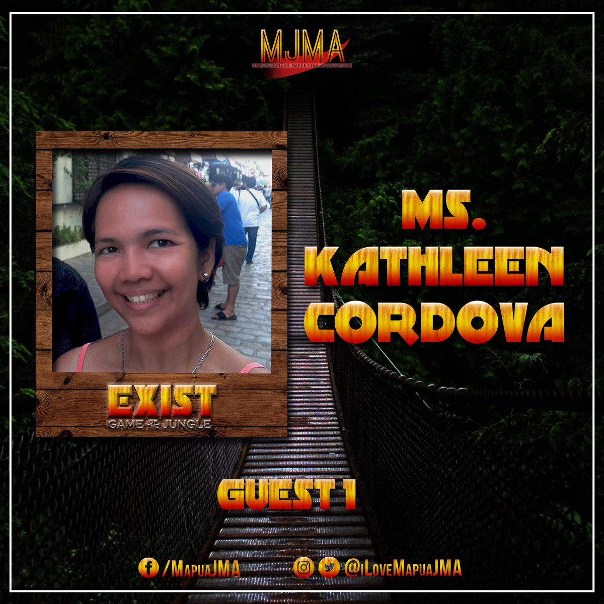 iloveMapuaJMA's tweet photo. Guest 1

This year’s EXIST 2018 event invites Mrs. Cordova. Among her experiences in the corporate world, they include hands-on learning and teaching in the Food and Beverage industry.

#EXIST2018
#GameOfTheJungle https://t.co/IEGFhzBwI5