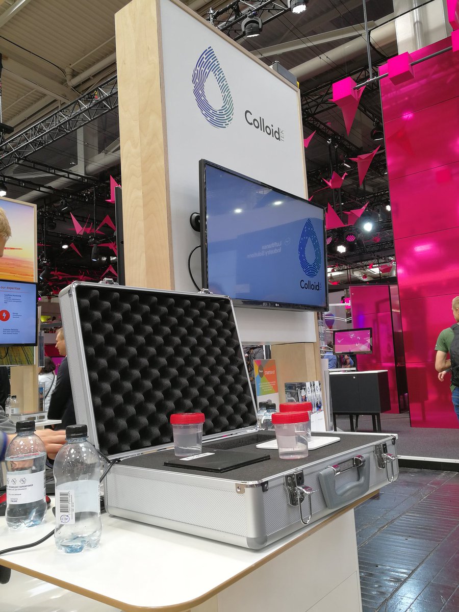 OulaValipakka's tweet photo. "Every liquid has a fingerprint." Come and see the cool #liquid analyzing #technology from #Tampere based @ColloidTek at #HM18 in Hall 6, stand H16. #businesstampere #FutureWithFinland https://t.co/g1l3aoogwJ