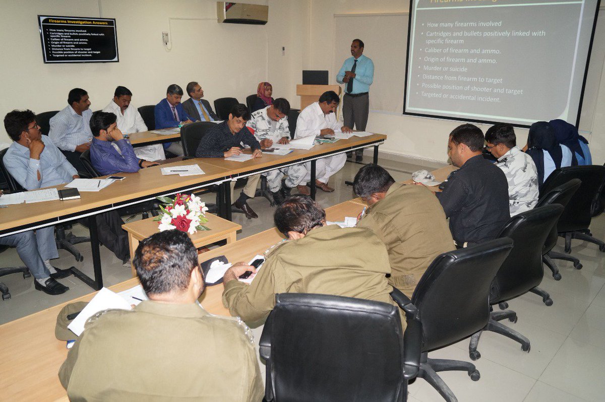 nfsapk's tweet photo. #NFSA successfully conducted firearms and toolmarks training on 23 April 2018. The training was attended by officials of different law enforcement agencies of #Islamabad. https://t.co/WMPfnUB9wz