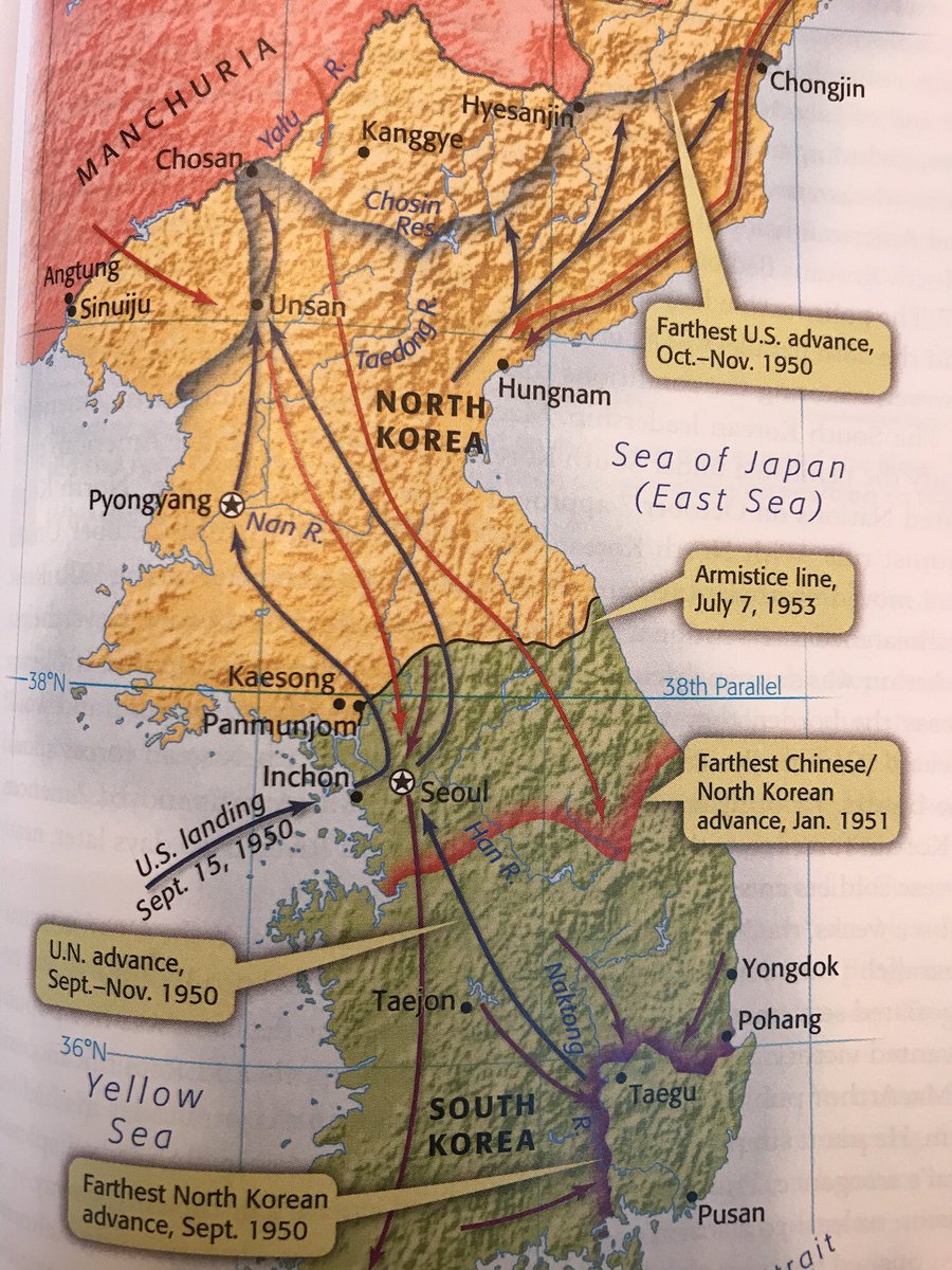 EvertsZach's tweet photo. North Korea forces an invasion in South Korea. The US intervened and protected South Korea. https://t.co/iEL6WfQX9M
